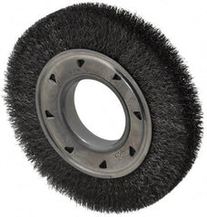 Osborn - 6" OD, 2" Arbor Hole, Crimped Steel Wheel Brush - 7/8" Face Width, 1" Trim Length, 0.008" Filament Diam, 6,000 RPM - Eagle Tool & Supply