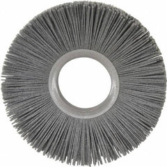 Osborn - 6" OD, 2" Arbor Hole, Crimped Nylon Wheel Brush - 1/2" Face Width, 1-5/8" Trim Length, 5,500 RPM - Eagle Tool & Supply