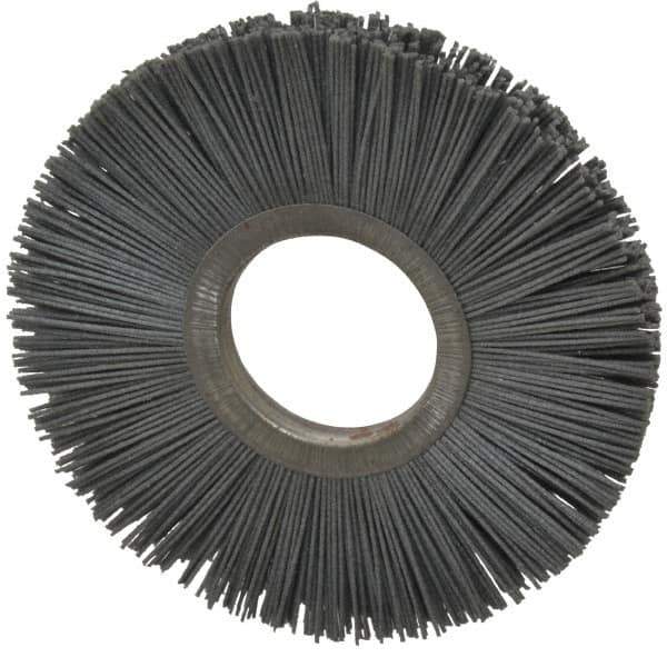 Osborn - 6" OD, 2" Arbor Hole, Crimped Nylon Wheel Brush - 1/2" Face Width, 1-5/8" Trim Length, 5,500 RPM - Eagle Tool & Supply