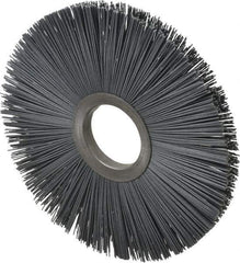 Osborn - 8" OD, 2" Arbor Hole, Crimped Nylon Wheel Brush - 1/2" Face Width, 2-5/8" Trim Length, 5,500 RPM - Eagle Tool & Supply