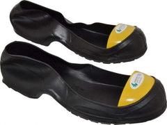 Wilkuro - Men's 8-9 General Purpose Overshoes - 3" High, Steel Toe, Nonslip Sole, Rubber & Steel Toe Upper, Black - Eagle Tool & Supply