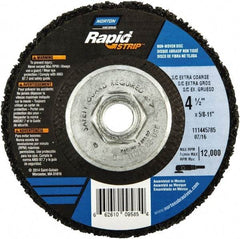Norton - 4-1/2" Wheel Diam, 1/2" Wheel Thickness, Type 27 Depressed Center Wheel - Silicon Carbide, 12,000 Max RPM, Compatible with Angle Grinder, Drill, Flexible Shaft Motor & Straight Shaft Grinder - Eagle Tool & Supply
