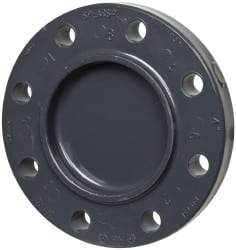 Value Collection - 4" Pipe, 9" OD, PVC Blind Pipe Flange - Schedule 80, Gray - Eagle Tool & Supply