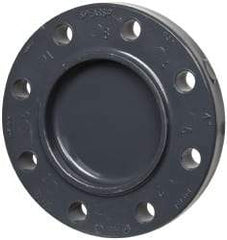 Value Collection - 4" Pipe, 9" OD, PVC Blind Pipe Flange - Schedule 80, Gray - Eagle Tool & Supply