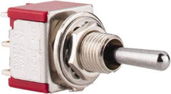 GC/Waldom - DPDT Miniature On-Off-On Toggle Switch - Solder Lug Terminal, Bat Handle Actuator, 125 VAC at 5 A & 250 VAC at 2 A - Eagle Tool & Supply