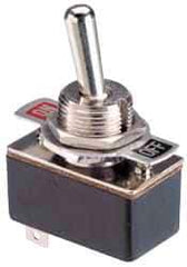 GC/Waldom - SPST Medium Duty On-On Toggle Switch - Solder Lug Terminal, Bat Handle Actuator, 125 VAC at 4 A & 250 VAC at 2 A - Eagle Tool & Supply