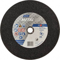 Norton - 12" 36 Grit Aluminum Oxide Cutoff Wheel - 7/64" Thick, 1" Arbor, 5,095 Max RPM, Use with Chop Saws - Eagle Tool & Supply