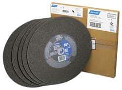 Norton - 14" 36 Grit Aluminum Oxide Cutoff Wheel - 7/64" Thick, 1" Arbor, 4,365 Max RPM, Use with Chop Saws - Eagle Tool & Supply