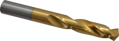 Chicago-Latrobe - 25/64" 135° Spiral Flute High Speed Steel Screw Machine Drill Bit - TiN Finish, Right Hand Cut, 1-7/8" Flute Length, 3-1/4" OAL, Split Point, Straight Shank - Eagle Tool & Supply