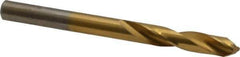 Chicago-Latrobe - #6 135° Spiral Flute High Speed Steel Screw Machine Drill Bit - TiN Finish, Right Hand Cut, 1-1/4" Flute Length, 2-3/8" OAL, Split Point, Straight Shank - Eagle Tool & Supply