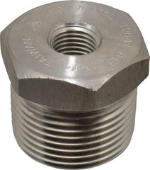 Merit Brass - 1 x 1/4" Grade 316/316L Stainless Steel Pipe Hex Bushing - MNPT x FNPT End Connections, 3,000 psi - Eagle Tool & Supply