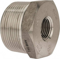Merit Brass - 1-1/2 x 1/2" Grade 316/316L Stainless Steel Pipe Hex Bushing - MNPT x FNPT End Connections, 3,000 psi - Eagle Tool & Supply