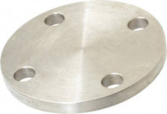Merit Brass - 1-1/2" Pipe, 5" OD, Stainless Steel, Blind Pipe Flange - 3-7/8" Across Bolt Hole Centers, 5/8" Bolt Hole, 150 psi, Grade 316 - Eagle Tool & Supply