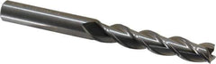Kennametal - 1/2", 2-1/2" LOC, 1/2" Shank Diam, 5" OAL, 3 Flute, Solid Carbide Square End Mill - Single End, Uncoated, Spiral Flute, 37° Helix, Centercutting, Right Hand Cut, Right Hand Flute, Series AADE - Eagle Tool & Supply