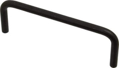 Amatom Electronic Hardware - 4-1/4" Long x 1-1/2" High, Round Handle - Black Anodized, Aluminum, 4" Center to Center - Eagle Tool & Supply