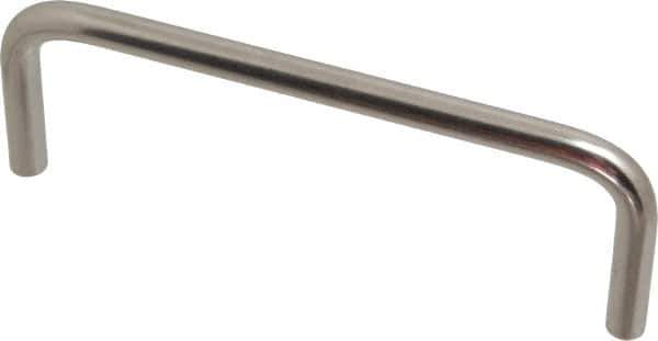 Amatom Electronic Hardware - 4-1/4" Long x 1-1/2" High, Round Handle - Clear Passivated, Stainless Steel, 4" Center to Center - Eagle Tool & Supply