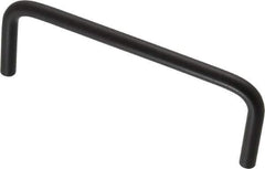Amatom Electronic Hardware - 4-1/4" Long x 1-1/2" High, Round Handle - Black Anodized, Aluminum, 4" Center to Center - Eagle Tool & Supply