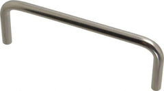 Amatom Electronic Hardware - 4-1/4" Long x 1-1/2" High, Round Handle - Clear Passivated, Stainless Steel, 4" Center to Center - Eagle Tool & Supply