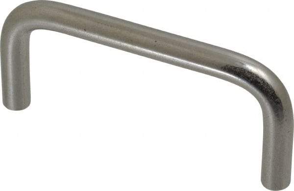 Amatom Electronic Hardware - 3-5/16" Long x 1-1/2" High, Round Handle - Clear Passivated, Stainless Steel, 3" Center to Center - Eagle Tool & Supply