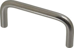 Amatom Electronic Hardware - 3-5/16" Long x 1-1/2" High, Round Handle - Clear Passivated, Stainless Steel, 3" Center to Center - Eagle Tool & Supply