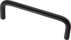 Amatom Electronic Hardware - 4-5/16" Long x 1-1/2" High, Round Handle - Black Anodized, Aluminum, 4" Center to Center - Eagle Tool & Supply