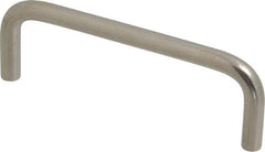 Amatom Electronic Hardware - 4-5/16" Long x 1-1/2" High, Round Handle - Clear Passivated, Stainless Steel, 4" Center to Center - Eagle Tool & Supply