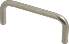 Amatom Electronic Hardware - 4-3/8" Long x 1-7/8" High, Round Handle - Clear Passivated, Stainless Steel, 4" Center to Center - Eagle Tool & Supply
