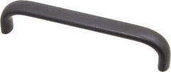 Amatom Electronic Hardware - 4-9/32" Long x 0.44" Wide x 1" High, Oval Handle - Black Anodized, Aluminum, 4" Center to Center - Eagle Tool & Supply