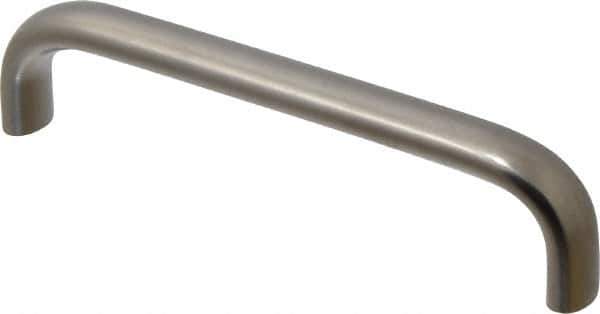 Amatom Electronic Hardware - 4-9/32" Long x 0.44" Wide x 1" High, Oval Handle - Clear Passivated, Stainless Steel, 4" Center to Center - Eagle Tool & Supply