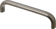 Amatom Electronic Hardware - 4-9/32" Long x 0.44" Wide x 1" High, Oval Handle - Clear Passivated, Stainless Steel, 4" Center to Center - Eagle Tool & Supply