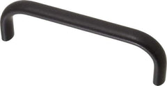 Amatom Electronic Hardware - 4-9/32" Long x 0.44" Wide x 1-9/32" High, Oval Handle - Black Anodized, Aluminum, 4" Center to Center - Eagle Tool & Supply