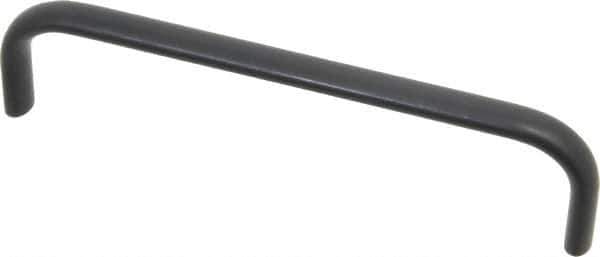 Amatom Electronic Hardware - 6-9/32" Long x 0.44" Wide x 1-1/2" High, Oval Handle - Black Anodized, Aluminum, 6" Center to Center - Eagle Tool & Supply