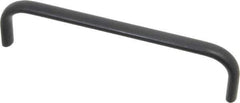 Amatom Electronic Hardware - 6-9/32" Long x 0.44" Wide x 1-1/2" High, Oval Handle - Black Anodized, Aluminum, 6" Center to Center - Eagle Tool & Supply