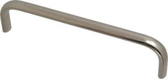Amatom Electronic Hardware - 6-9/32" Long x 0.44" Wide x 1-1/2" High, Oval Handle - Clear Passivated, Stainless Steel, 6" Center to Center - Eagle Tool & Supply