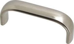 Amatom Electronic Hardware - 3-9/32" Long x 0.63" Wide x 1-9/32" High, Oval Handle - Clear Passivated, Stainless Steel, 3" Center to Center - Eagle Tool & Supply