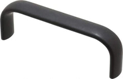 Amatom Electronic Hardware - 4-9/32" Long x 0.63" Wide x 1-1/2" High, Oval Handle - Black Anodized, Aluminum, 4" Center to Center - Eagle Tool & Supply