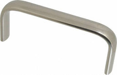 Amatom Electronic Hardware - 4-25/32" Long x 0.63" Wide x 2" High, Oval Handle - Clear Passivated, Stainless Steel, 4-1/2" Center to Center - Eagle Tool & Supply