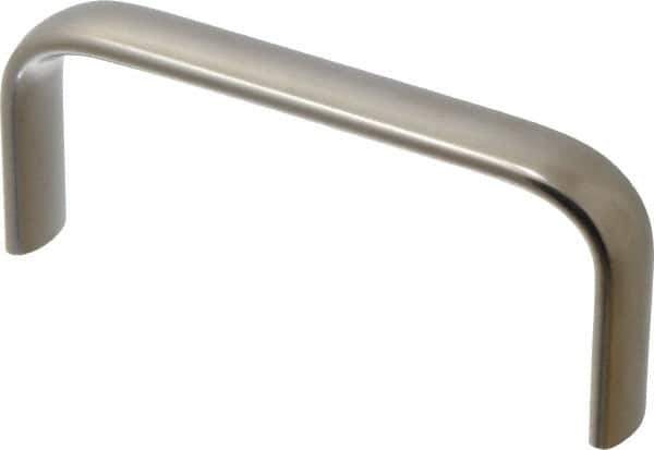 Amatom Electronic Hardware - 4-27/32" Long x 0.63" Wide x 2" High, Oval Handle - Clear Passivated, Stainless Steel, 4-9/16" Center to Center - Eagle Tool & Supply