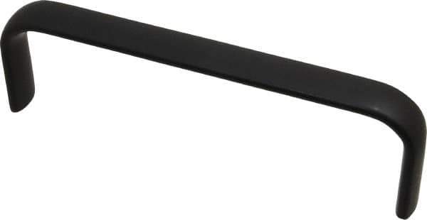 Amatom Electronic Hardware - 6-9/32" Long x 0.63" Wide x 2" High, Oval Handle - Black Anodized, Aluminum, 6" Center to Center - Eagle Tool & Supply