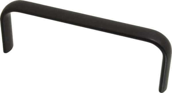 Amatom Electronic Hardware - 6-9/32" Long x 0.63" Wide x 2-1/4" High, Oval Handle - Black Anodized, Aluminum, 6" Center to Center - Eagle Tool & Supply