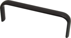 Amatom Electronic Hardware - 6-9/32" Long x 0.63" Wide x 2-1/4" High, Oval Handle - Black Anodized, Aluminum, 6" Center to Center - Eagle Tool & Supply