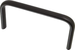 Amatom Electronic Hardware - 6-3/8" Long x 0.63" Wide x 3" High, Oval Handle - Black Anodized, Aluminum, 6" Center to Center - Eagle Tool & Supply