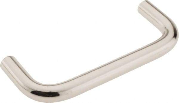 Amatom Electronic Hardware - 3-5/16" Long x 1-5/16" High, Round Handle - Nickel Plated, Brass, 3" Center to Center - Eagle Tool & Supply
