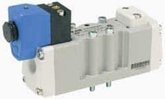Parker - Four Way, Two Position, Aluminum Solenoid Valve - Normally Open Through Ports 1 & 2, Nitrile Seal - Eagle Tool & Supply