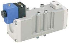 Parker - 4 Way, 2 Position, Aluminum Solenoid Valve - Normally Open Through Ports 1 & 2, Nitrile Seal - Eagle Tool & Supply