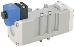 Parker - 4 Way, 2 Position, Aluminum Solenoid Valve - Normally Open Through Ports 1 & 2, Nitrile Seal - Eagle Tool & Supply