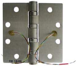 Stanley - 4-1/2" Long x 4-1/2" Wide Steel Full Mortise, Concealed Electric Commercial Hinge - Eagle Tool & Supply