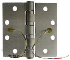 Stanley - 4-1/2" Long x 4-1/2" Wide Steel Full Mortise, Concealed Electric Commercial Hinge - Eagle Tool & Supply