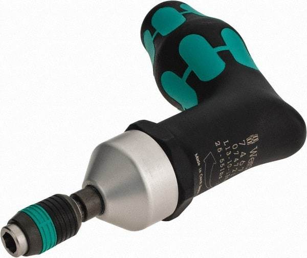 Wera - 1 Piece, 25 to 55 In/Lb, Preset Torque Limiting Screwdriver - 1/4" Drive - Eagle Tool & Supply