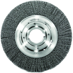 8" - Diameter Medium Face Crimped Wire Wheel; .0104" Steel Fill; 2" Arbor Hole - Eagle Tool & Supply